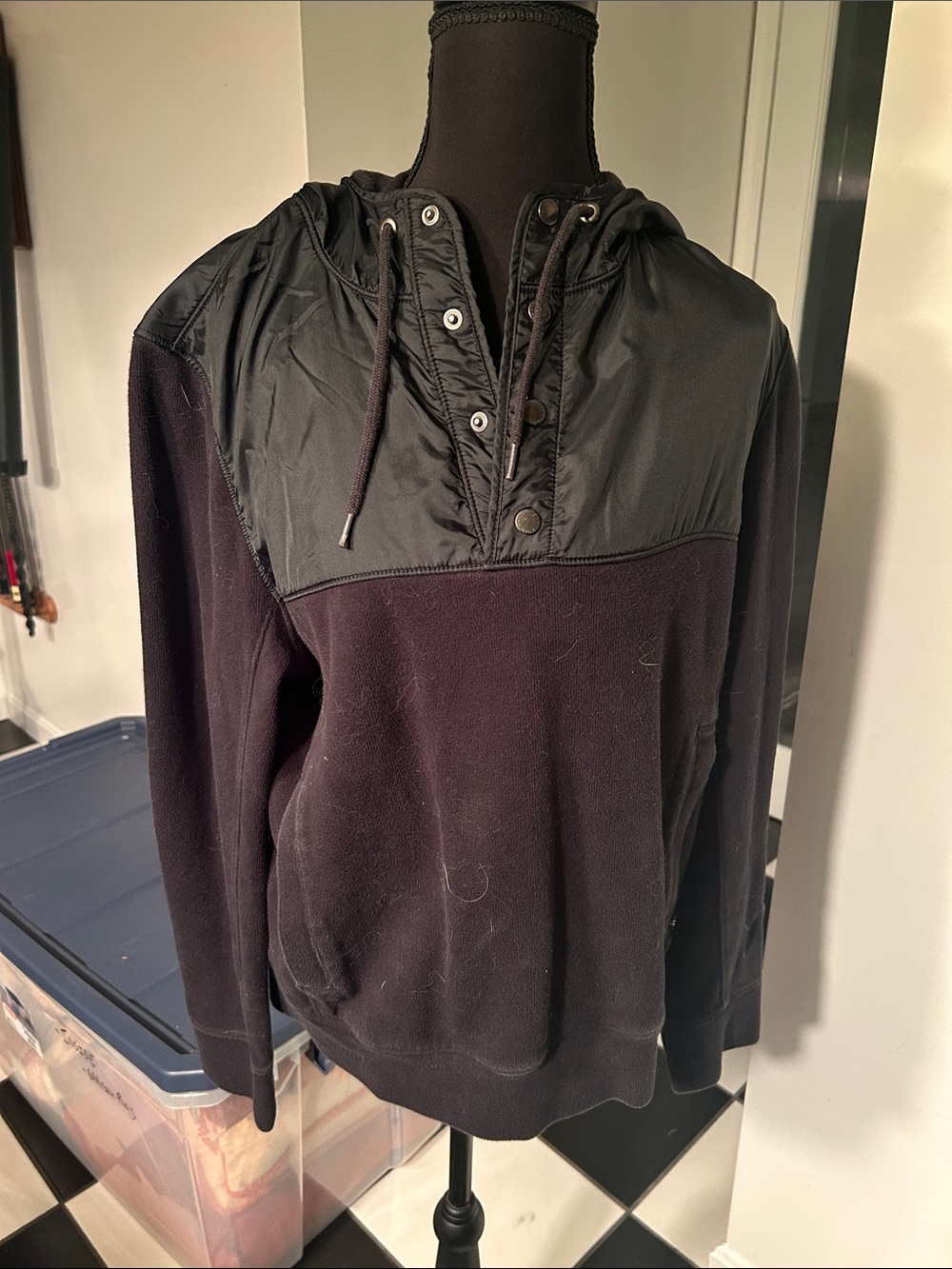 Nautica Black Lightweight Pullover Hoodie Jacket